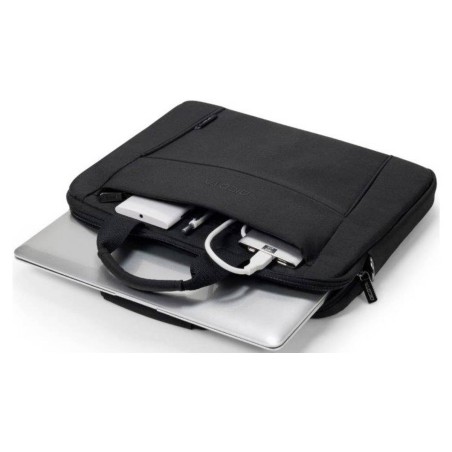 DICOTA Eco Slim Case 12.5" – Stylish & Durable Metal 300D RPET Polyester Bag in Black
